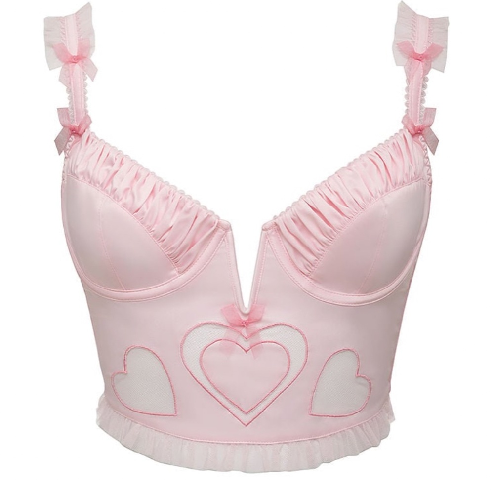 🚫SOLD🚫 NWT For Love & Lemons 🍋 Lavender/Pink Heart Bustier - Picture 8 of 10